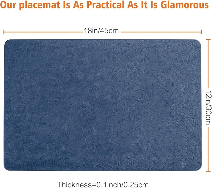 Vinyl Placemats Set of 12 Heat Resistant Easy Clean Non-Slip Place Mats - Image 2