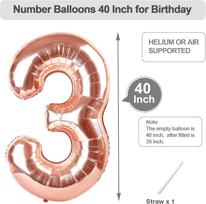 Numbers 12 Balloon 40Inch Rose Gold Balloons - Image 5