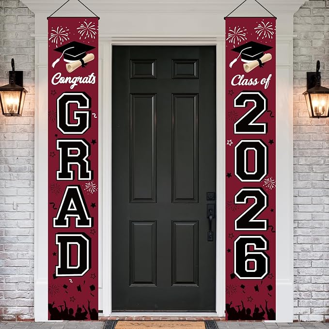 Graduation Decorations 2026 Porch Banner, Congrats Grad Class of 2026 Banner by MAMFEOV