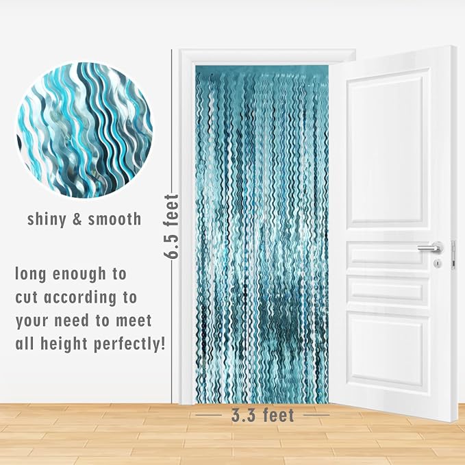 GOER 6.4 ft x 6.5 ft Metallic Tinsel Foil Fringe Curtains, Graduation - Image 6