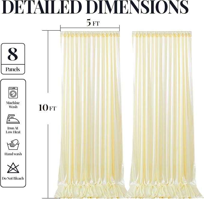 40x10ft Champagne Glitter Backdrop Curtain - Image 9