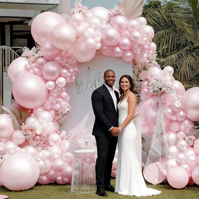 Pearl Pink Balloon Arch Garland Kit Double Stuffed | Light Pastel Pale Pink - Image 7