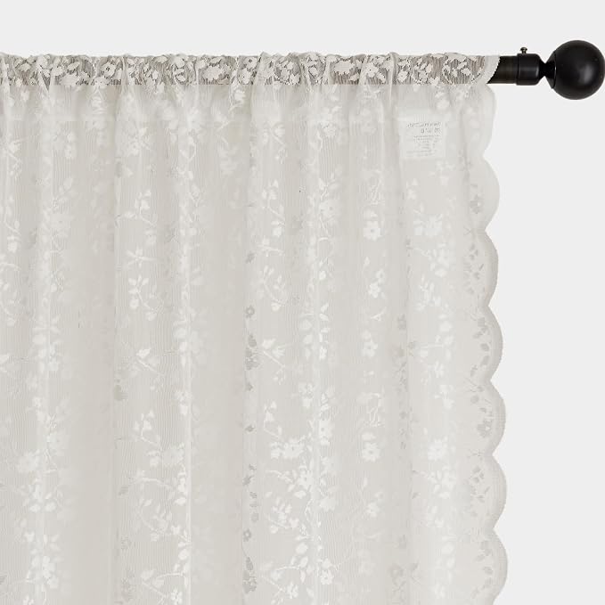 Anmao Vintage Lace Sheer Curtains 84 Inches Long - Image 6