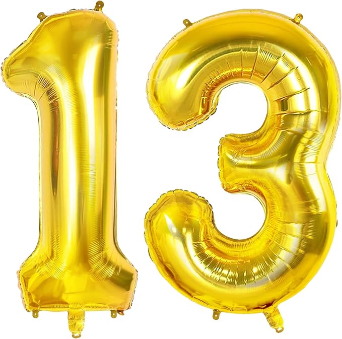 Number 13 Balloons for 13th Birthday Party Decorations, 0-100 Large No.13 by Joycard