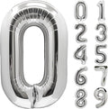 Number Balloons Silver Party Balloon by United-UnicornsParty
