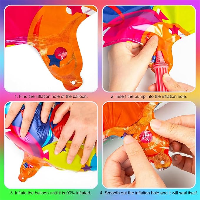 Rainbow Number 9 Balloon, 40 Inch Large Foil Helium Number Balloons 0-9 - Image 5
