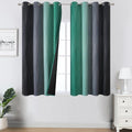 Black and Green Ombre Blackout Curtains 45 Inches Long, Full Room Darkening by ESTELARTEXTILER