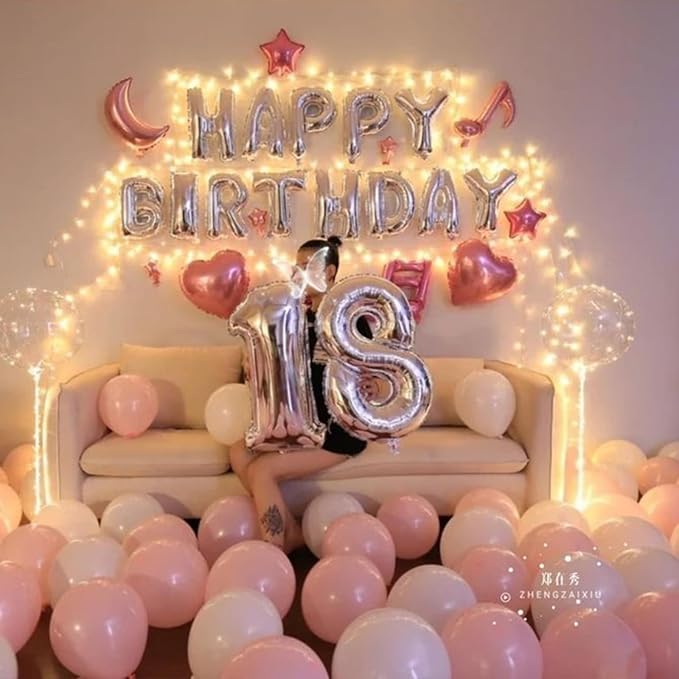 CANREVEL Happy Birthday Banner Decorations + Sign Balloons, - Image 6