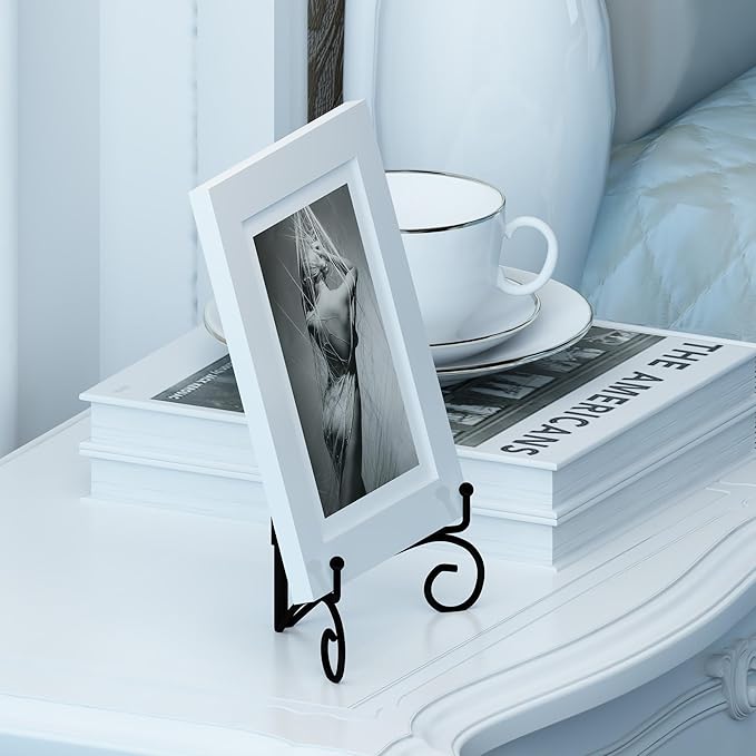 Iron Plate Stand for Display with Folding Design, Picture Stands for Tables, 12 Inch Large Easels for Displaying for Book, Art Piece, Photo and Platter, 12’’ Black