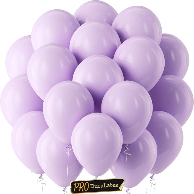 Pro Duralatex Pastel Purple Extra-Thick Balloons 120 Pack 10 inch | Lavender by Bezente