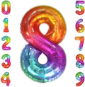 SUWEN Rainbow Number 8 Balloon 40 Inch, Big Colorful Balloons 0-9 | Large by SUWEN