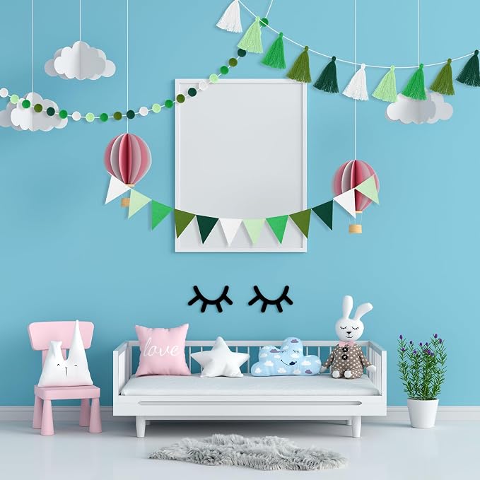 Irenare 9.8 ft Pom Pom Garland for Classroom Felt Rainbow Garland Back to - Image 6