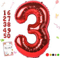 40 inch Number Balloon 0-9 Red Large Number 3 Balloons, Digital Balloons by Smlpuame