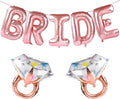Bride Balloons with 2 Ring Foil Balloons, Rose Gold | Bride letter balloons by GifloonOfficial