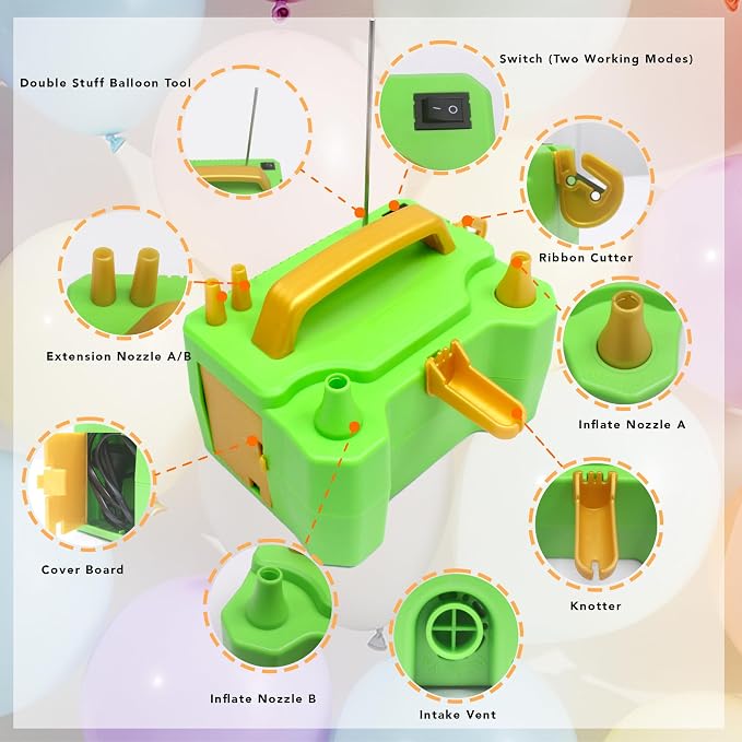3-in-1 Balloon Electric Inflation & Vacuum Electric Pump | Fast - Image 2