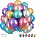 Metallic Balloons, 12 Inch Rainbow Chrome Balloons by Isndare