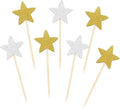 Pistha 50 Pcs Star Cupcake Toppers Glitter Twinkle Star Cupcake Picks by Pistha
