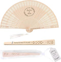 100 PCS Custom Fans Personalized Folding Fans for Line Dancing Wooden Hand Fan Wedding Favors Bulk Fans for Guests Party Event Use (Style14)