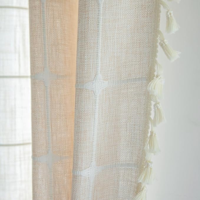 Sutuo Home Boho Curtains for Bedroom Dining Room 90 Inches Long, 1 Panel 52" W - Image 4
