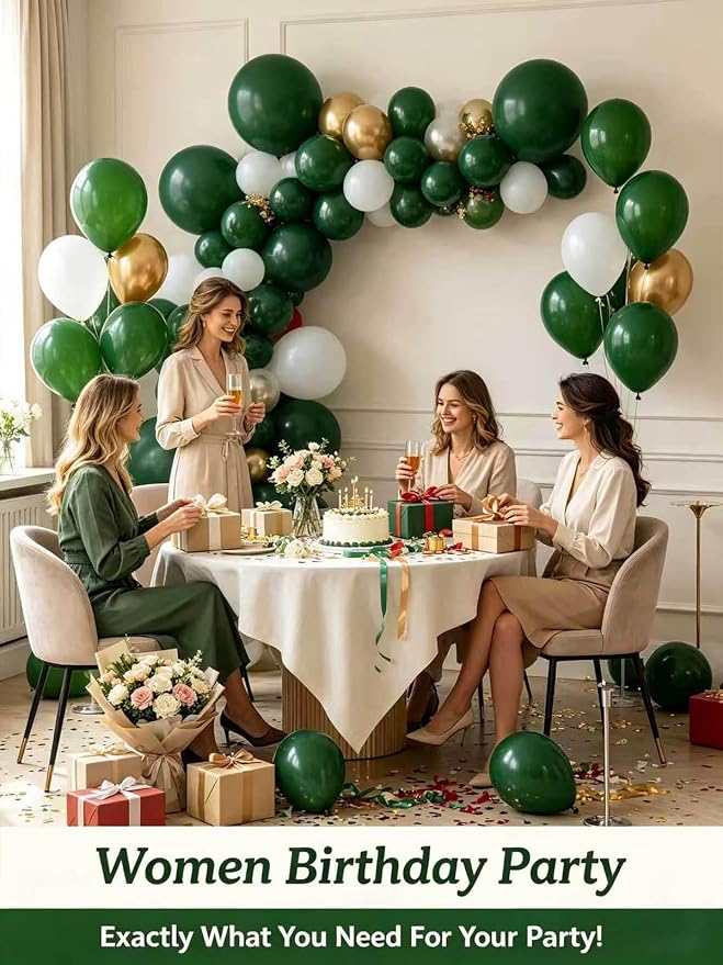 Green Balloons 125 Pack Different Sizes 18 12 10 5 Inch Dark Green Balloon Arch - Image 5