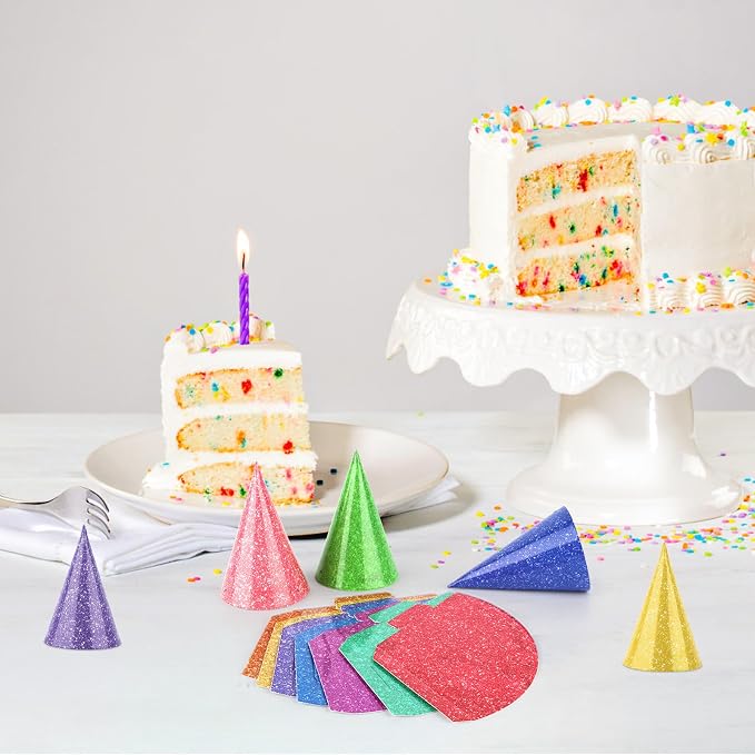 10 Pcs Mini Birthday Hats for Stuffed Animals Paper Cone Tiny Party Hats for - Image 4