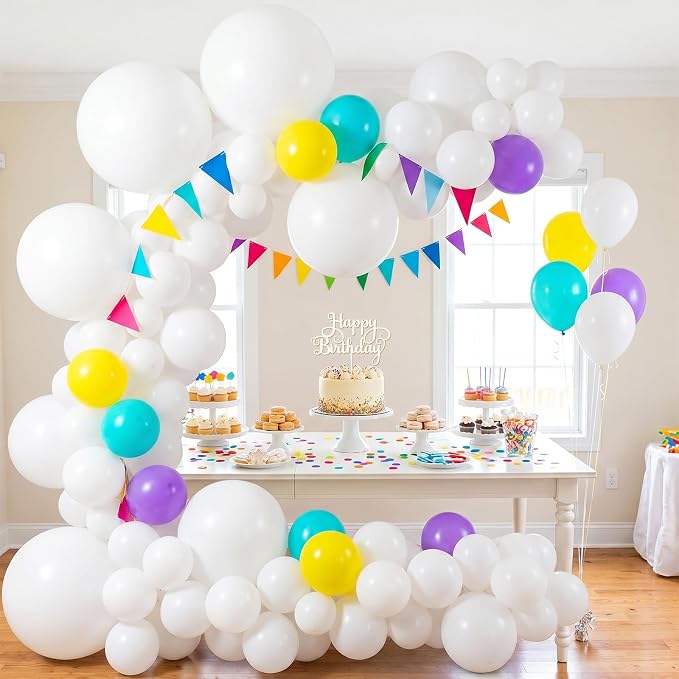 104pcs White Balloon Garland Arch Kit, Different Sizes 18 12 10 5 Inch | White - Image 5