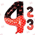 40 Inch Red Cartoon Mouse Number 4 Balloon, Birthday Party Decorations | Black by AXBMM