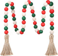 Meplait Wood Bead Garland, 39in Decorative Tassels Garland, Christmas | Natural by Meplait