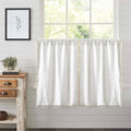 RoomTalks White Boho Farmhouse Kitchen Curtains 45 Inch Length French Striped by RoomTalks