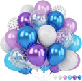Blue Purple Snowflake Balloons Set, 12 Inch Metallic Blue Purple Balloon by TAOYE