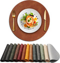 UnivoColors Placemats Round Faux Leather Placemats Set of 8-Waterproof-Wipe by UnivoColors