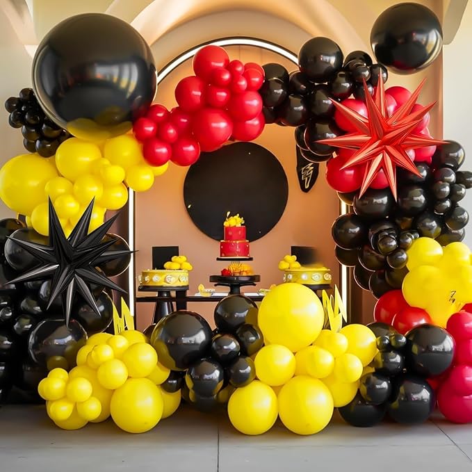Red Black Yellow Balloon Arch Kit - Image 5