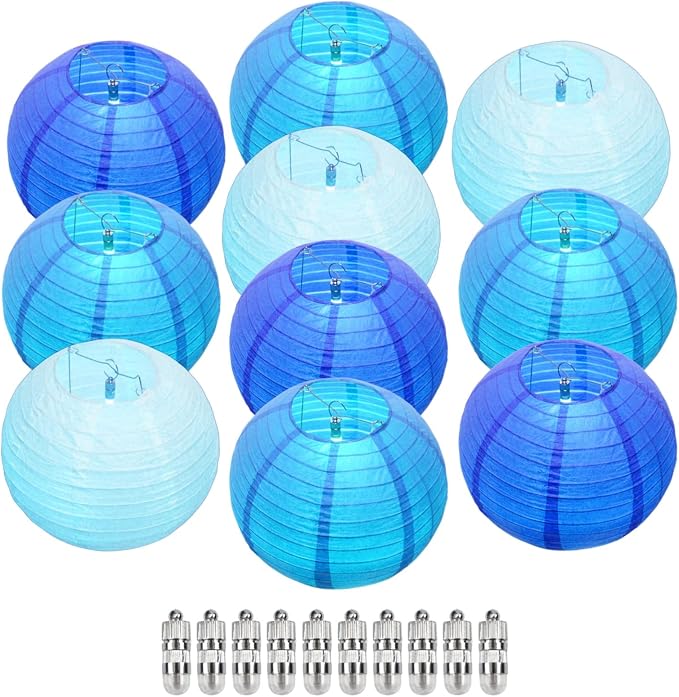 Blue Chinese Paper Lanterns by Ethbrisge-