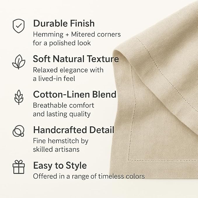 Cotton Linen Table Runner 90 Inches Long – Farmhouse Black Table Runner for Spring, Summer, Wedding Decoration, Gift – Machine Washable Fabric Dining Runner – Eva