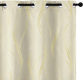 Yakamok Cream Light Blocking Curtains 95 Inches Long Gold Print Wide 52" | Gold by Yakamok