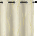 Yakamok Light Blocking Curtains 84 Inches- Gold Wave Line Dots Print Grommet by Yakamok
