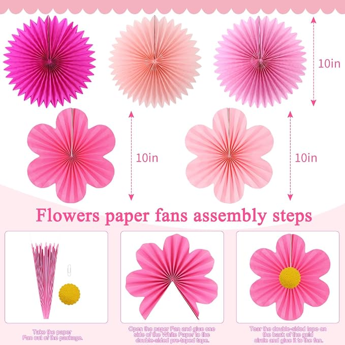 zilue Paper Fans Party Decorations Paper Flowers Decorations - Image 4