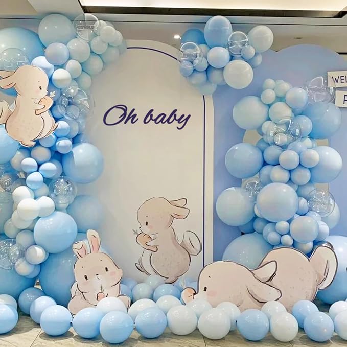 Pastel Blue Latex Balloons 100 Pack 12 inch Light Blue Party Balloons Round - Image 3