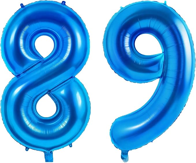 Number 89 Balloons for 89th Birthday Party Decorations, 0-100 Large No.89 by Joycard