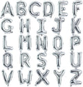 TONIFUL Silver Letter Balloons 2 Set 16 Inch A-Z Custom Alphabet Banner | 52 by TONIFUL