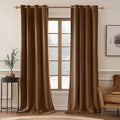 MIULEE Velvet Curtains Chocolate Brown 52 x 90 Inch Length Set of 2 | Grommet by MIULEE