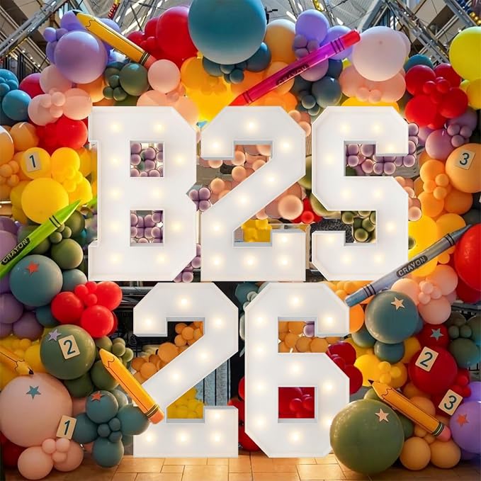 3FT Marquee Light Up Letters, Large Marquee Letters, Mosaic Balloon Frame Big - Image 6