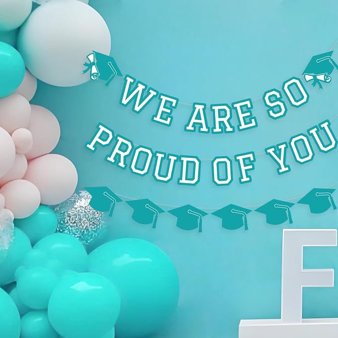 We Are So Proud Of You Banner Graduation Party Decorations Congrats Grad Cap - Image 4