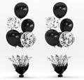 2 Set Black Table Balloons Foil Spray Centerpiece by Suppromo