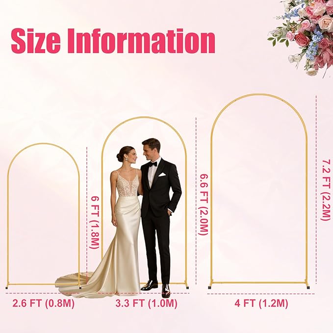 6FT Arch Backdrop Stand, Wedding Arch Backdrop Stand, Balloon Arch Stand | - Image 4