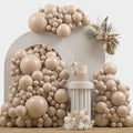 Nude Beige Double Stuffed Balloons Different Size 115Pcs 5/10/12/18" Tan by JZCZOEB