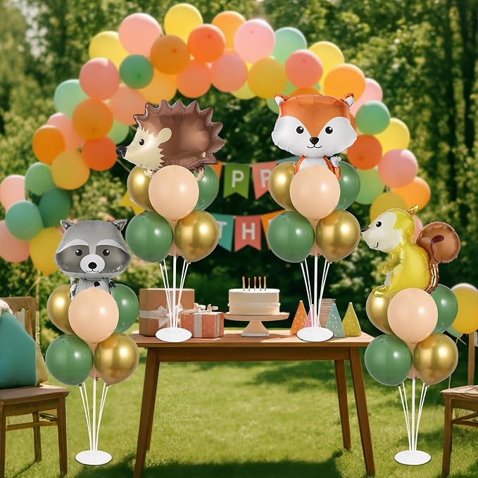 4 Sets Vbs Woodland Animals Party Balloons Stand Kit - Image 5