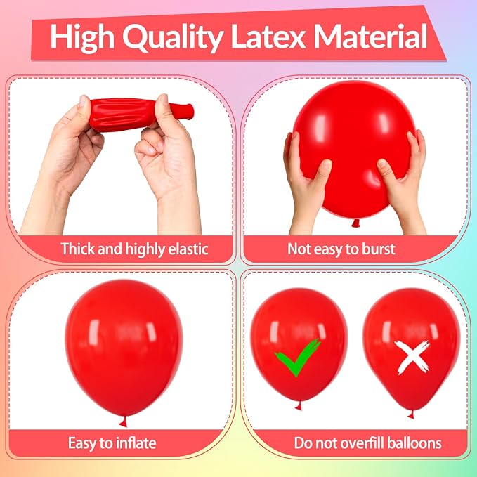 162 Pcs Colorful Rainbow Balloons Arch Kit, Diffrent Size Rainbow Balloon - Image 3
