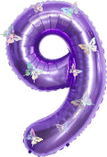 40 Inch Purple Number 9 Balloon by GLASNES