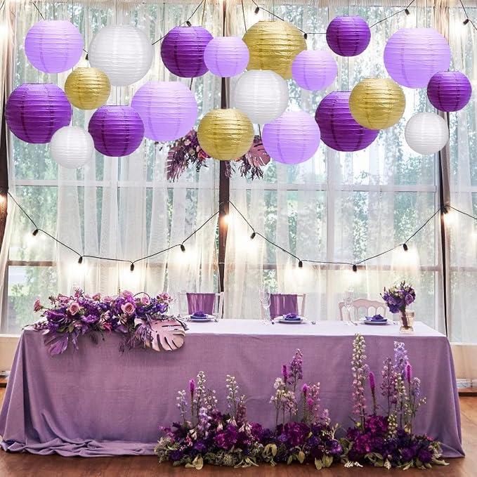 Paper Lanterns Party Decorations, Hanging Round Chinese Lanterns - Image 3